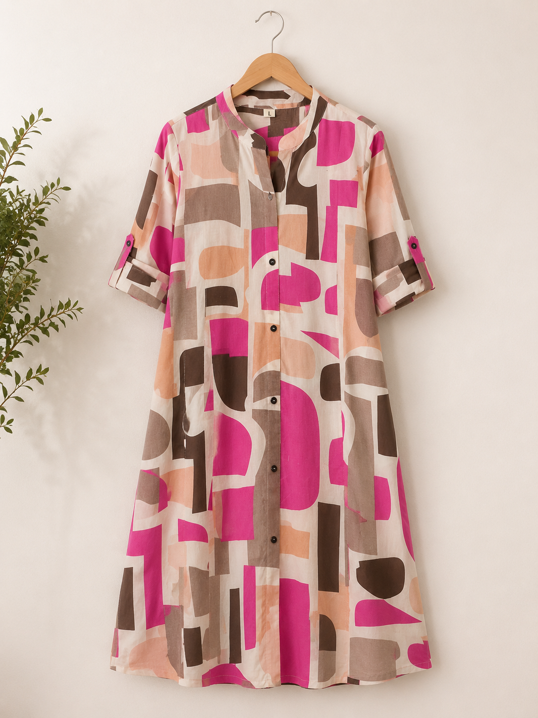 Blush Mosaic Pink Abstract Printed Cotton Co-Ord Set