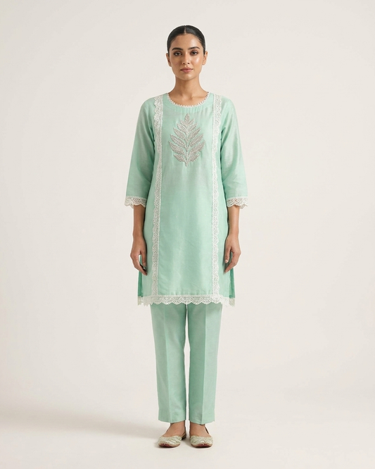 Mint Grace Embroidered Co-Ord Set